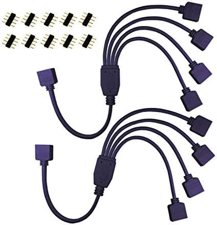 سعر RGBZONE 2 Pack Black 4 Pins LED Splitter Cable Strip Connector 4