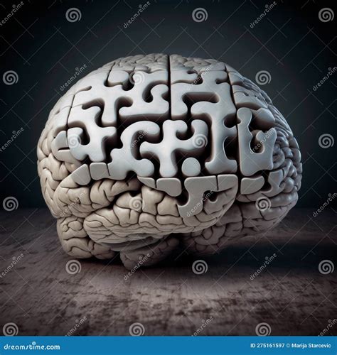 Brain Puzzle And Maze Overthinking Concept Stock Illustration