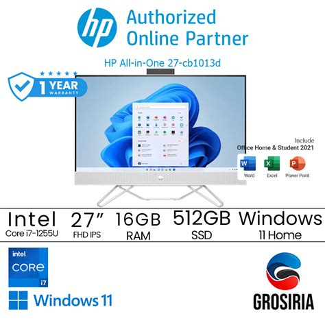 Jual HP PC Desktop AIO 27 CB1013D Intel Core I7 1255U 16GB 512GB SSD