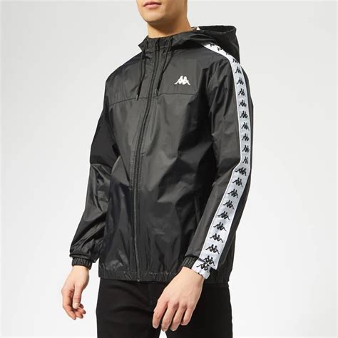 Kappa Zip Through Rain Jacket in Black for Men | Lyst