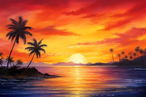 Premium Ai Image Spectacular Sunset Painting The Sky With Hues Of