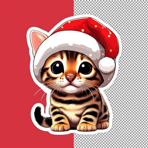 Premium PSD Purrfectly Jolly Kitten Png