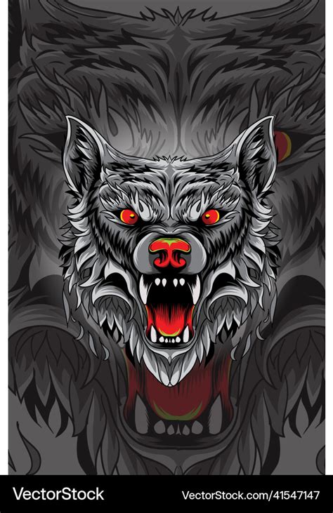 Angry Wolf Royalty Free Vector Image Vectorstock