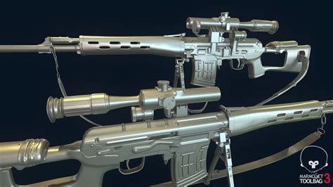 D Model Svd Dragunov Sniper Rifle Vr Ar Low Poly Rigged Cgtrader