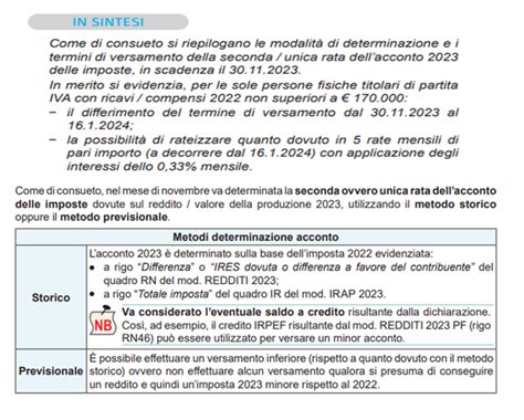 Secondo Unico Acconto Delle Imposte Abbav