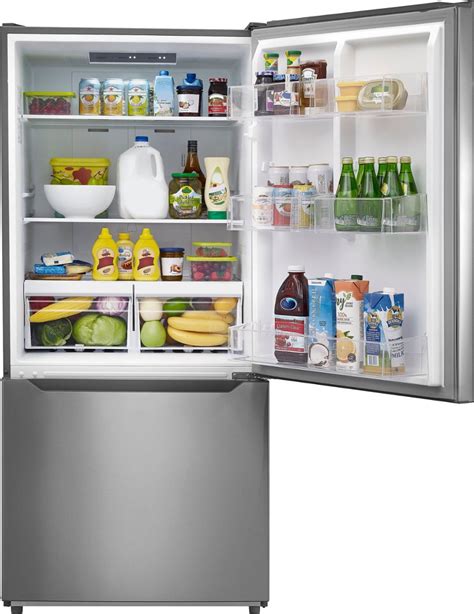 Insignia™ 18 6 Cu Ft Bottom Freezer Refrigerator With Energy Star Certification Stainless