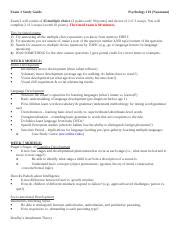 Psy 101 Exam 2 Study Guide Current Docx Exam 2 Study Guide