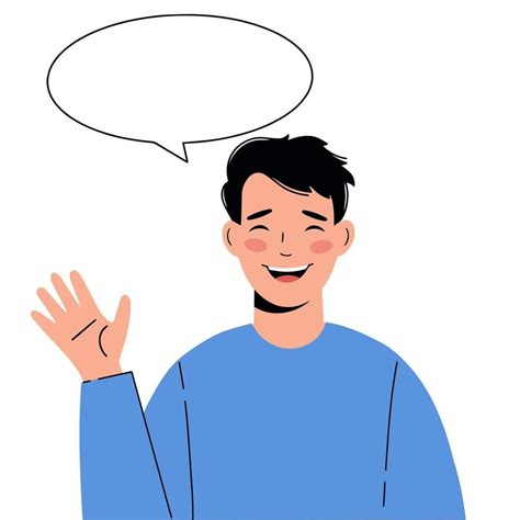 Illustration Of Young Man With A Greeting Gesture Man Says Hello