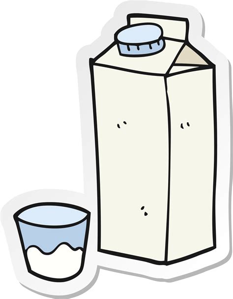 Sticker Of A Cartoon Milk Carton 36485344 Png