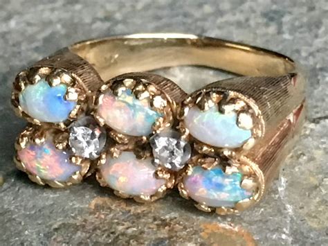 Art Deco Opal Ring Vintage Opal Ring Carat Total Weight Of Fine