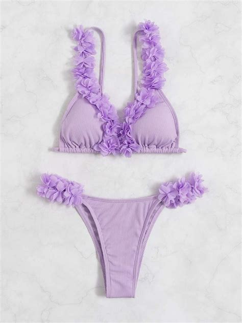 EMMA Дамски кокетен бански Micro Triangle Thong Bikini Swimsuit