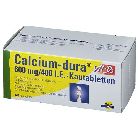 Calcium Dura Vit D3 600 Mg 400 I E Kautabletten 120 St Shop Apotheke