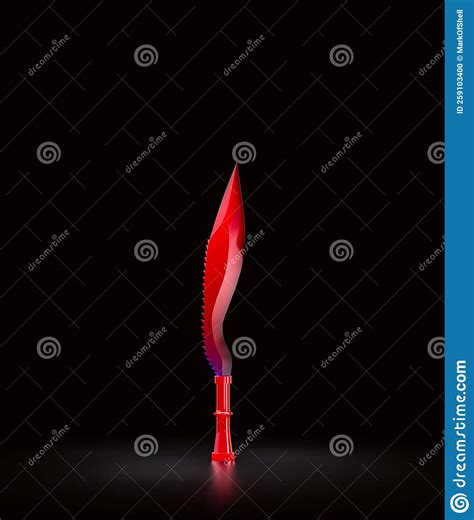 Red Plastic Knife Combat Weapon Blade Military And Hunting Dagger Medieval Weapon 3d