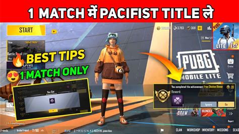 How To Get Pacifist Title In Pubg Mobile Lite 0 Kill Chicken Dinner