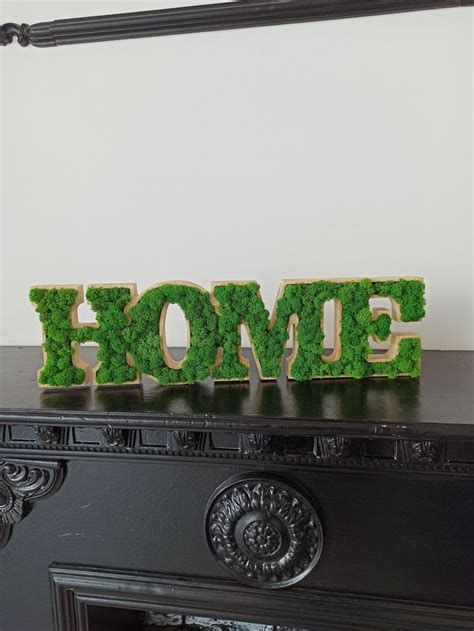 Home Letter Moss Sign Home GREEN Moss Wall Letters Greenery Home