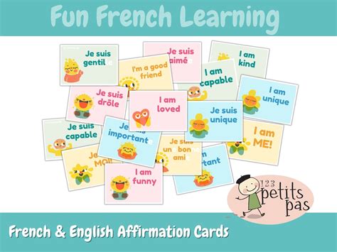 French Affirmation Cards For Kids With English Translations Etsy