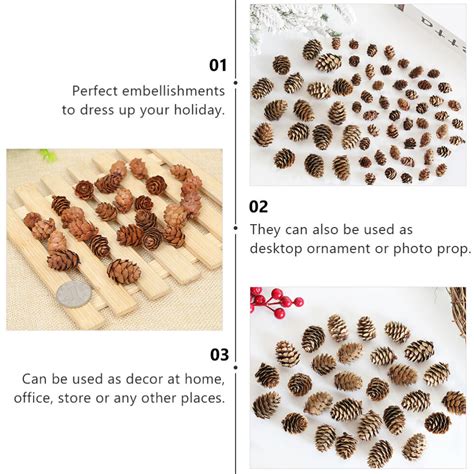 200 Pcs Wooden Pine Cone Artificial Pine Cone Decorative Pine Cone Xmas