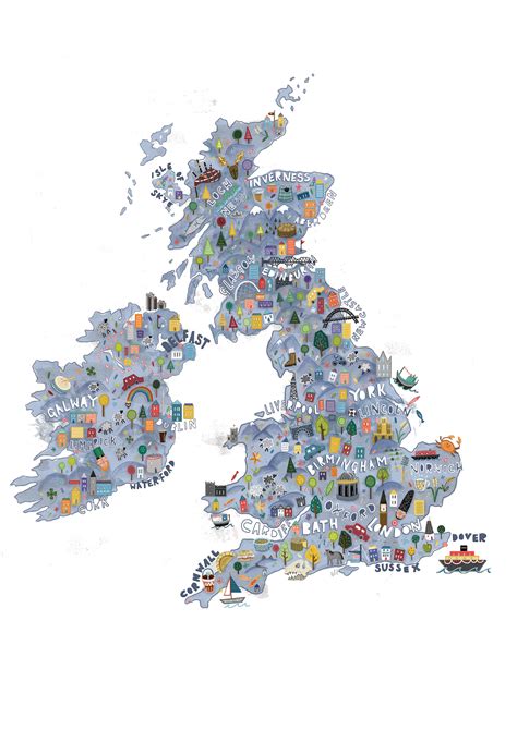 Map Of The Uk And Roi Steph Marshall Illustration