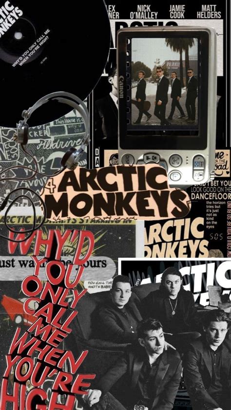 Collage Of Various Images With The Words Arctic Monkeys On Them