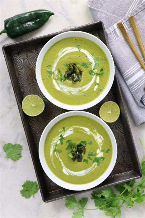 Vegan Creamy Roasted Poblano Soup Labeless Nutrition