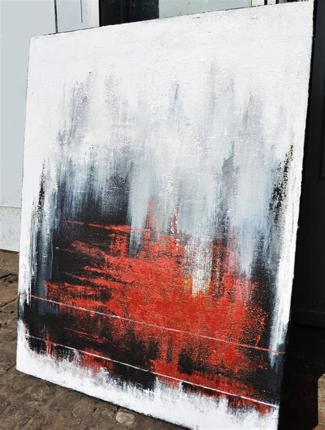 White Black Copper Abstract Rothko Style Painting By Leon Grossmann