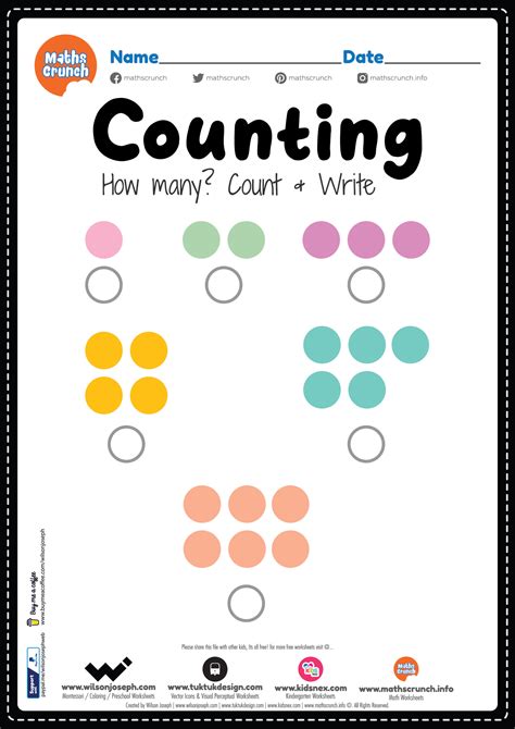 Preschool Math Counting Worksheet - Free Printable PDF