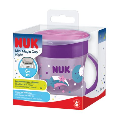 NUK Evolution Mini Magic Cup Glow In The Dark 6 Mnd Lilla 160 Ml