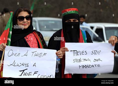 Activists Of Tehreek E Insaf Pti Are Blocked Road As They Are Holding