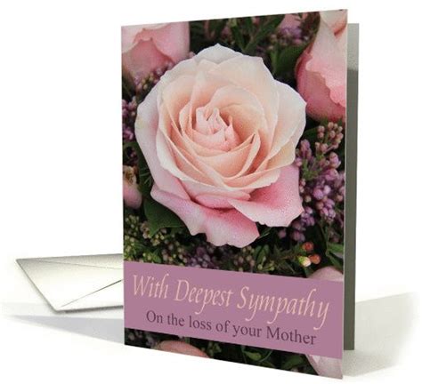 Sympathy Loss Of Mother Pink Rose Card Created From An Original