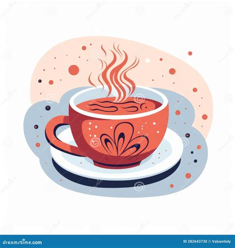 Cup Of Hot Coffee With Steam Vector Illustration In Flat Style Stock Illustration