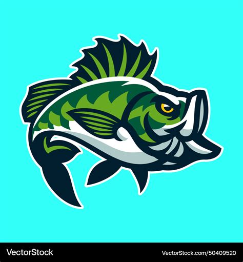 Largemouth Bass Fish Mascot Jumping Out Water Vector Image