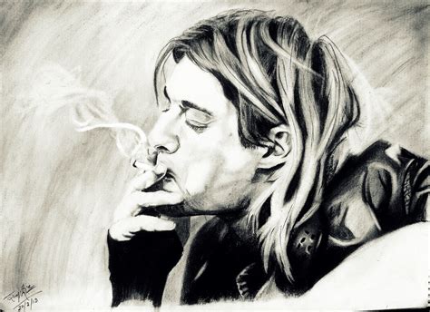 Sketch Kurt Cobain Of Nirvana Smoking By Taqizee On Deviantart