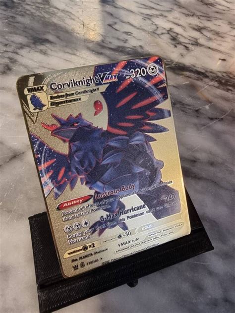 Gold Corviknight Vmax Pokemon Card Secret Ultra Rare Etsy India