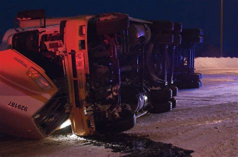 Driver Pulled Out Of Overturned Semi Truck Police Close Westbound I 69