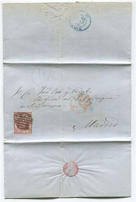 España 1er Centenario Cartas 1854 Correo Nº 00033 A Carta