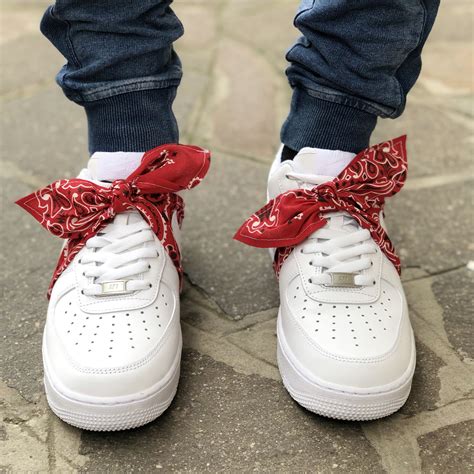 Nike Air Force One Custom Bandana Rossa Fiocco LLab Scarpe Custom