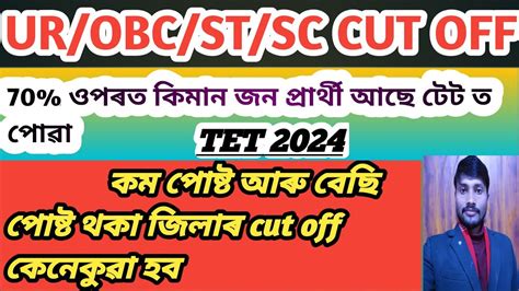 cut off 2024 teacher recruitment UR OBC ST SC কমন আছ 70 উপৰত পৱ