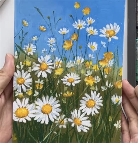 White Daisy Garden Watercolor Painting Reproduction By Wanda Etsy Artofit