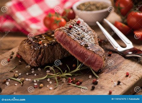 Delicious Beef Steak On Wooden Table Stock Image Image Of Cooled