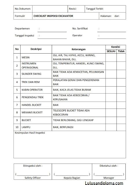 Contoh Form Checklist Inspeksi Apar Porn Sex Picture Hot Sex Picture