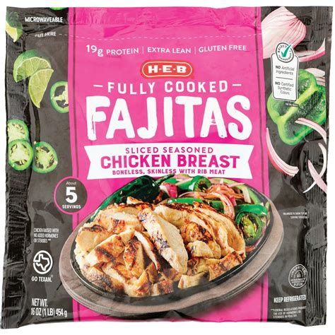 H E B Fully Cooked Seasoned Chicken Breast Fajitas Shop Chicken At H E B