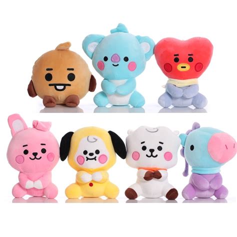 Bt Plush Toys Lovely Cooky Tata Rj Mang Chimmy Koya Shooky Bts