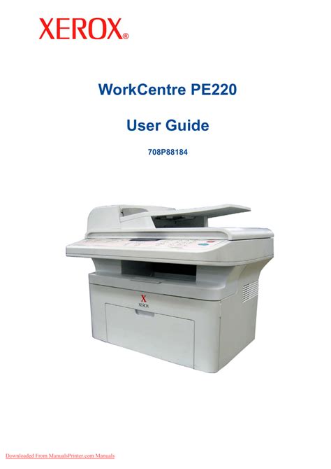 Xerox Workcentre Pe220 User Guide Manualzz