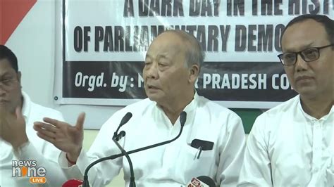 Congress Leader And Former Manipur Cm Okram Ibobi Singh Holds A Press