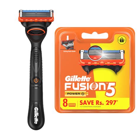 Gillette Fusion 5 Power Razor And 8 Blades Combo Pack Zoto