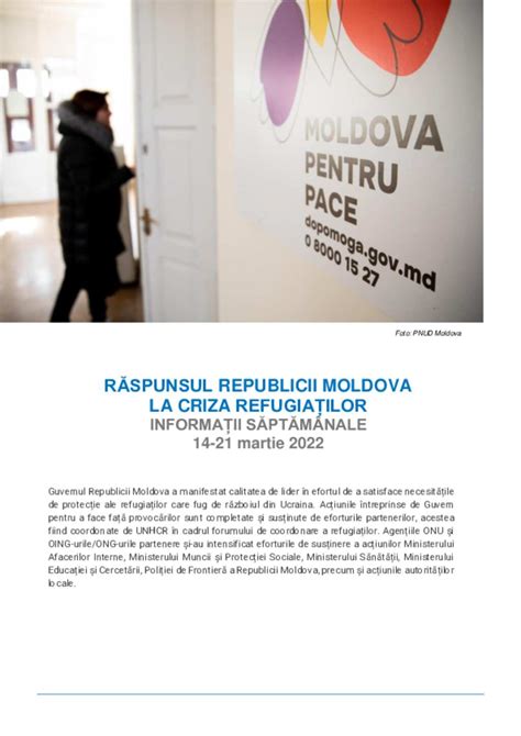 Document Ukraine Situation RĂSPUNSUL REPUBLICII MOLDOVA LA CRIZA