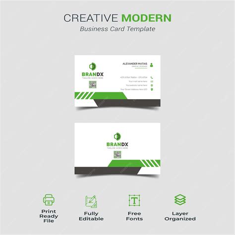 Modelos de cartões de visita modernos de estilo limpo e vetor grátis