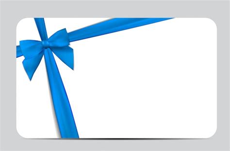 Premium Vector Gift Card With Blue Ribbon And Bow Illustration