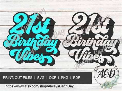 21st Birthday Vibes Svg 21st Birthday Svg Finally 21 Cheers Etsy