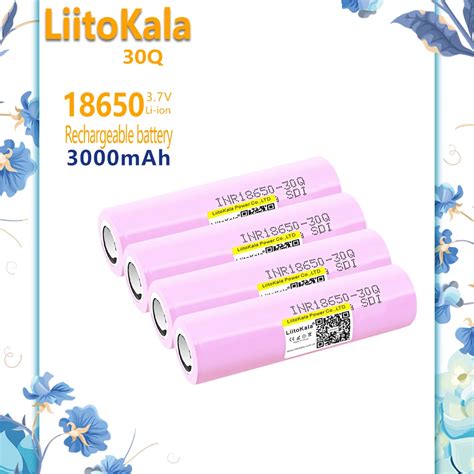 Bateria recarregável do lítio LiitoKala INR18650 30Q 18650 3000mAh Novo